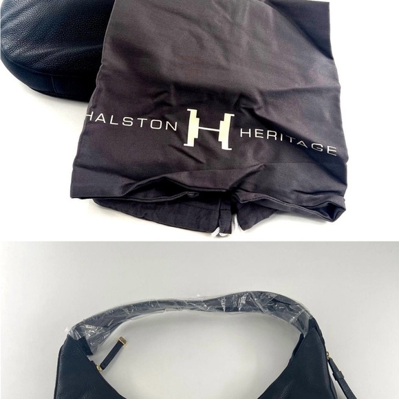Halston Heritage Leather Shoulder Hobo Bag - Picture 6 of 7